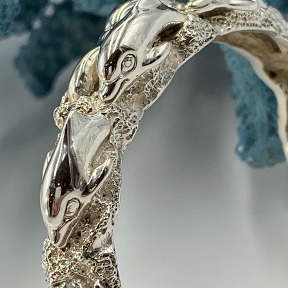 Kabana Sterling Silver Dolphin Cuff Bracelet - Picture 4 of 8
